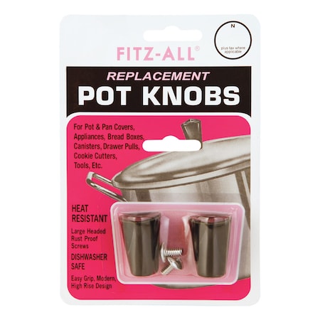 Tops Fitz-All Plastic Replacement Pot Knob Black, PK2 55706